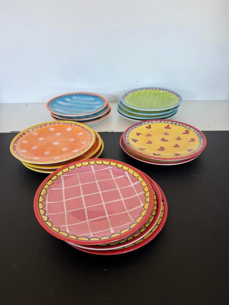 15 gebaksschotels blond Amsterdam, Gebruikt, Blond Amsterdam, Ophalen of Verzenden, Bord(en)