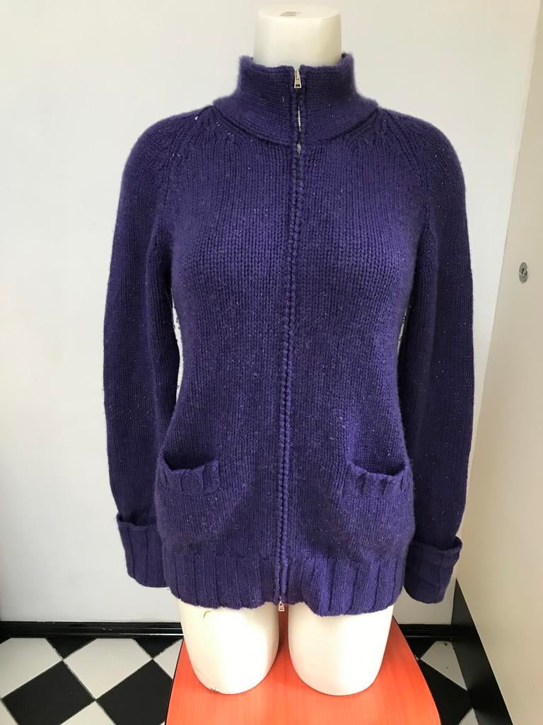 Franck namani cashmere paars gebreid vest 40, Kleding | Dames, Truien en Vesten, Maat 38/40 (M), Paars, Ophalen of Verzenden, Zo goed als nieuw