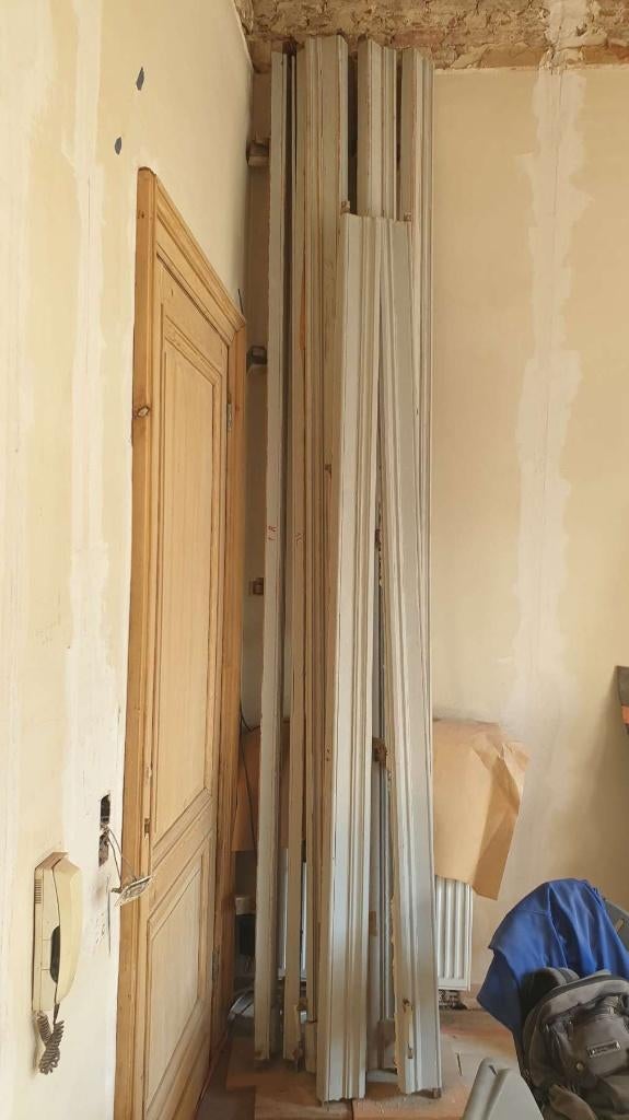 Antieke omlijsting, architraaf, chambrant voor 4 ramen, Doe-het-zelf en Verbouw, 75 tot 150 cm, Deurkozijn, Nieuw, Ophalen of Verzenden