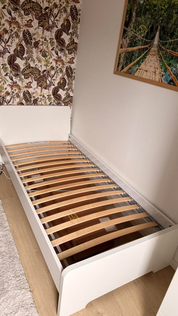 IKEA ASKVOLL bed 90x200, Ophalen, 90 cm, Eenpersoons, Wit