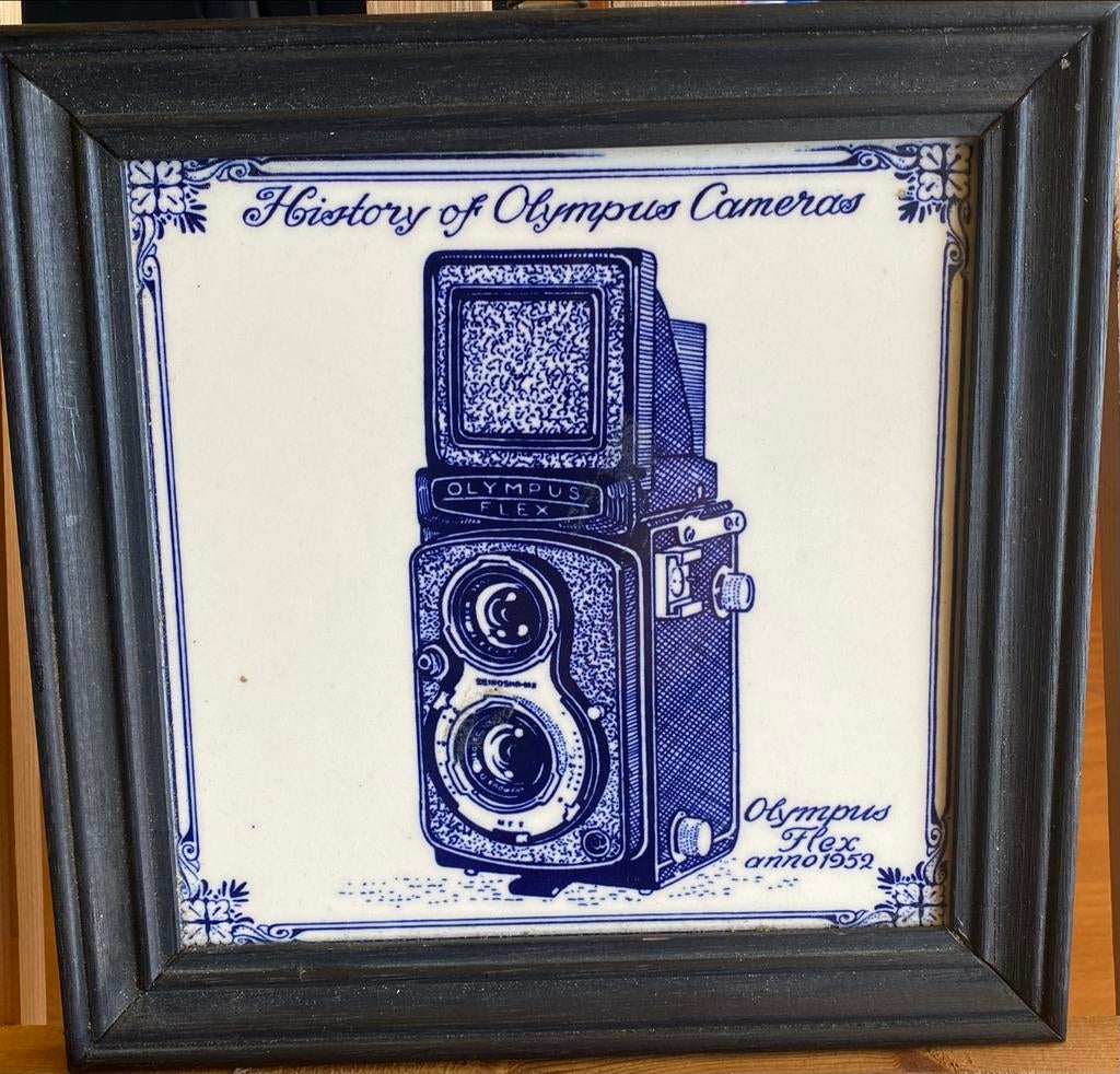 Delfts Blauw Tegel: Olympus Flex Camera (1952) - 18x18 cm, Ophalen of Verzenden