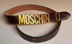 Moschino riem logo bruin leer, Verzenden, 90 tot 100 cm, Zo goed als nieuw, 3 tot 5 cm