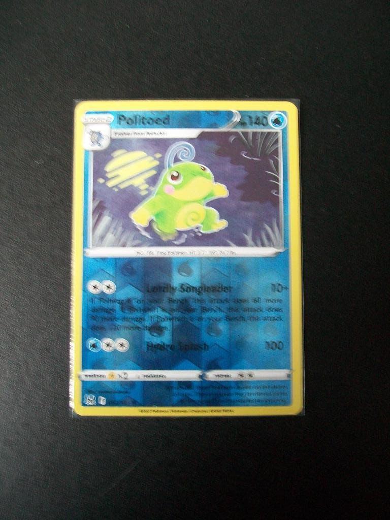 1186. Nieuwe Pokemon Kaart holofoil POLITOED hp140 (032/196), Verzenden, Nieuw, Losse kaart, Foil