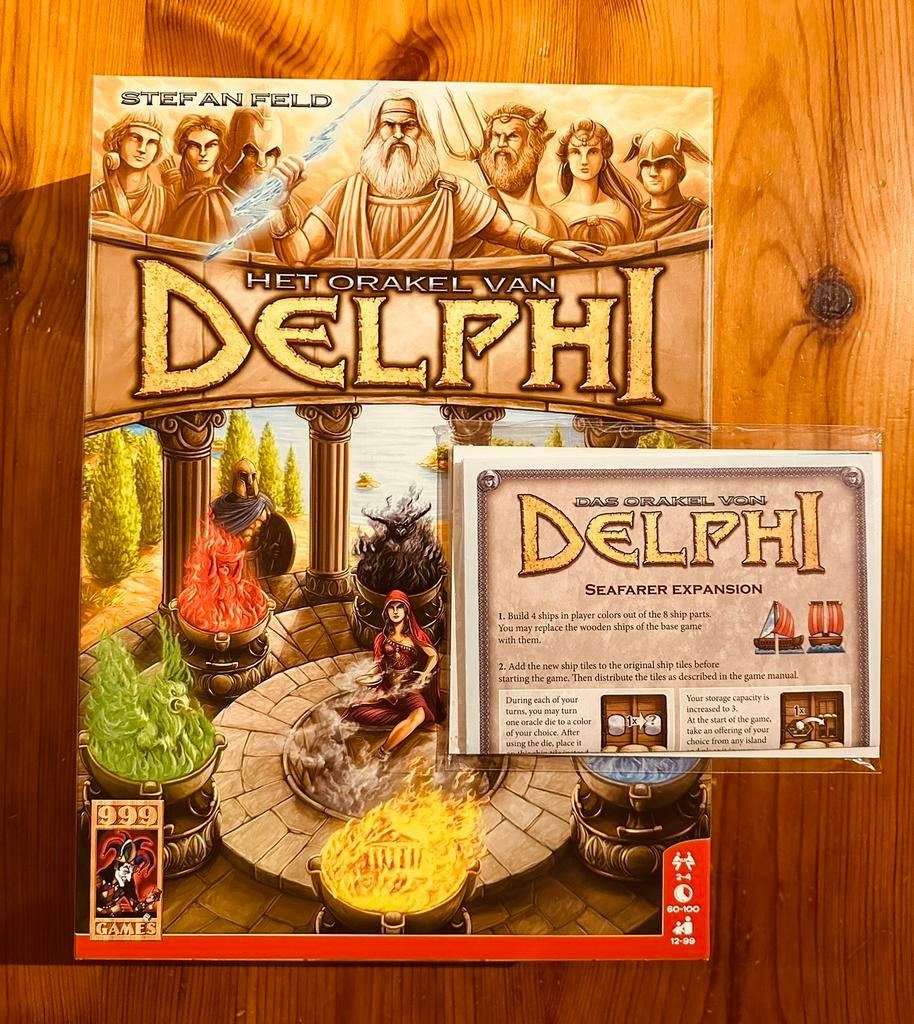 Het Orakel van Delphi +Mini Expansion (999 Games/Nederlands), Een of twee spelers, Ophalen of Verzenden, Zo goed als nieuw