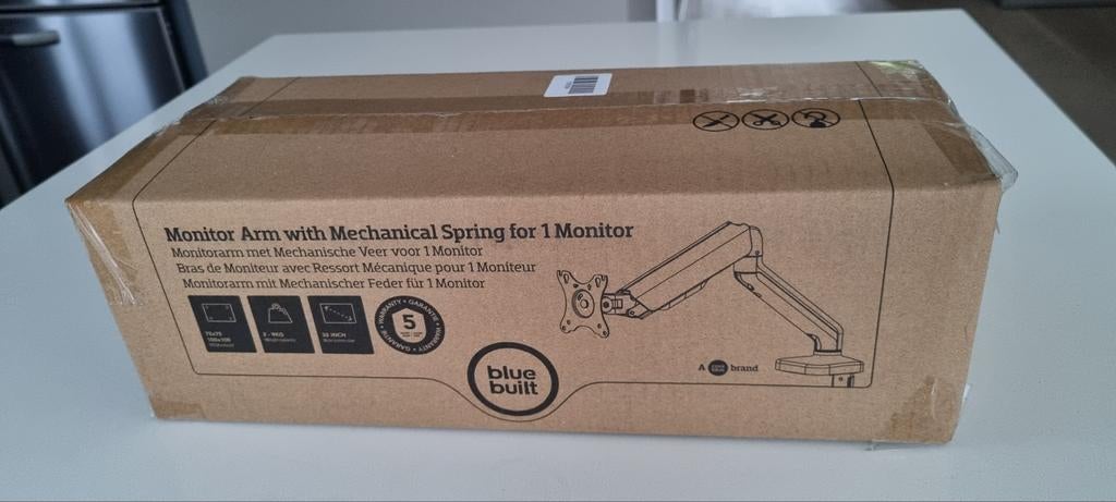 NIEUW! BlueBuilt monitorarm met mechanische veer, Computers en Software, Overige Computers en Software, Ophalen of Verzenden, Nieuw