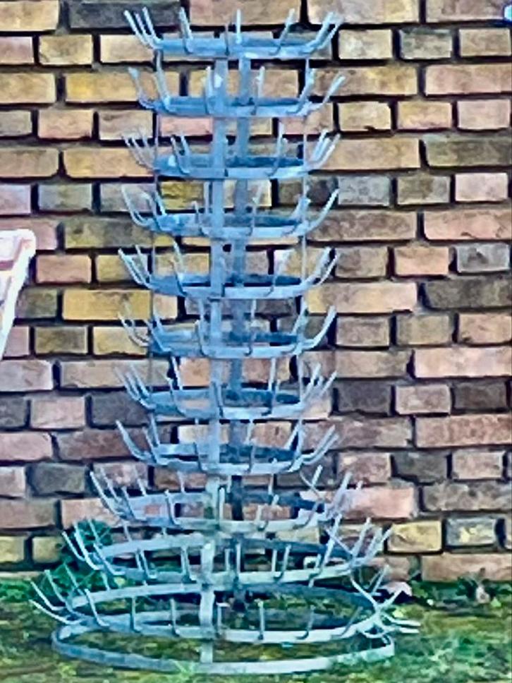 Vintage Frans wijnflessen rek - Gegalvaniseerd metaal, Huis en Inrichting, Woonaccessoires | Wijnrekken, Gebruikt, 75 cm of meer