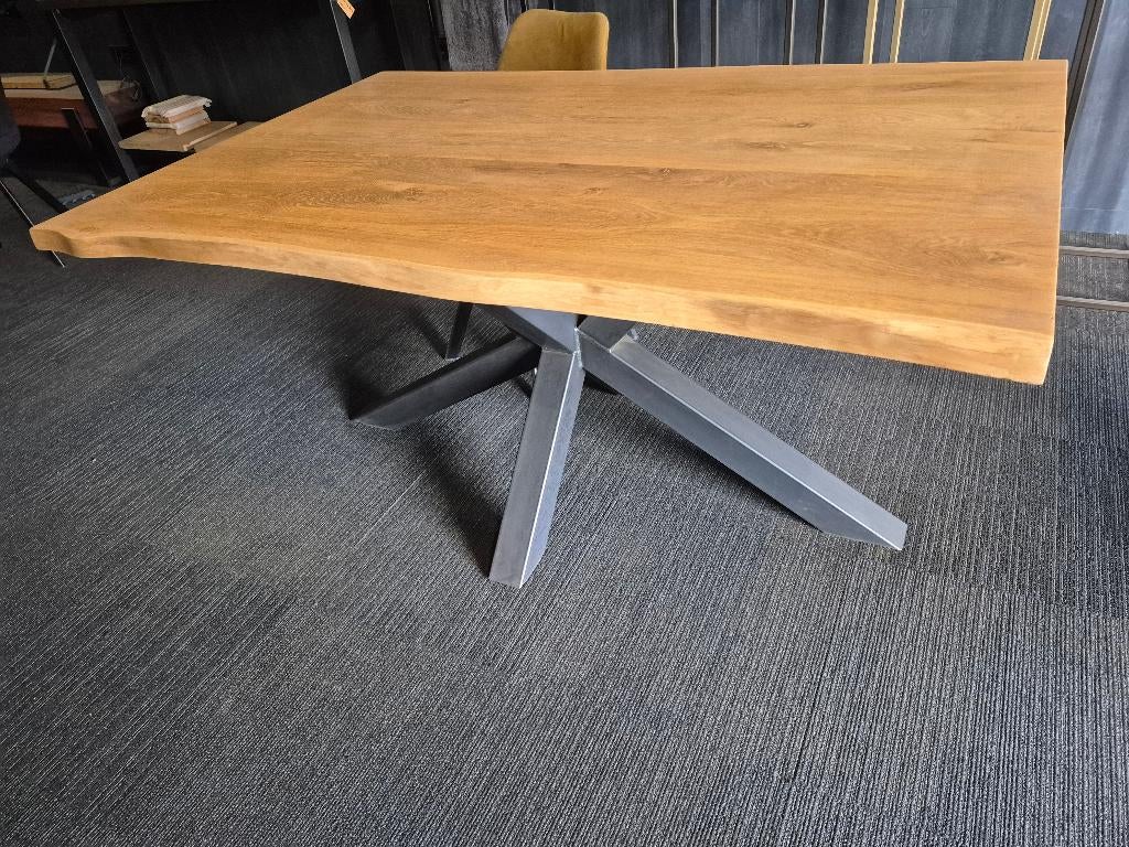 massief eiken  boomstam tafel, Ophalen, 100 tot 150 cm, Nieuw, 50 tot 100 cm