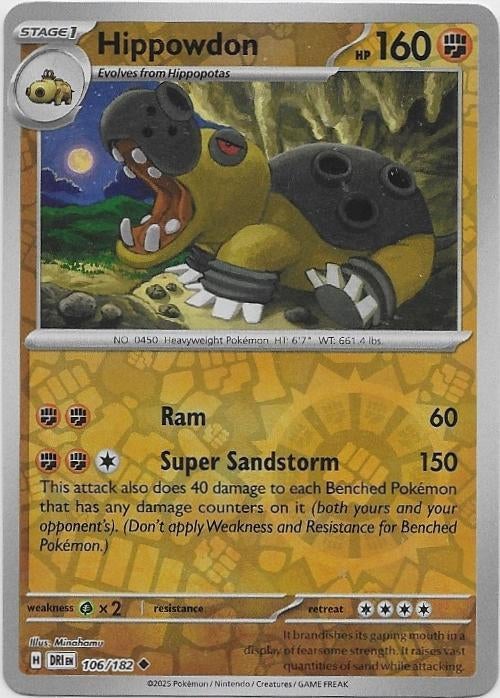 Destined Rivals,  Hippowdon [reverse] 106/182, Verzenden, Nieuw, Losse kaart