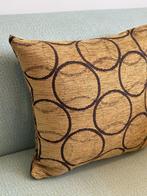 Kussen met bruine cirkels, Ophalen of Verzenden, Gebruikt, Bruin, Vierkant