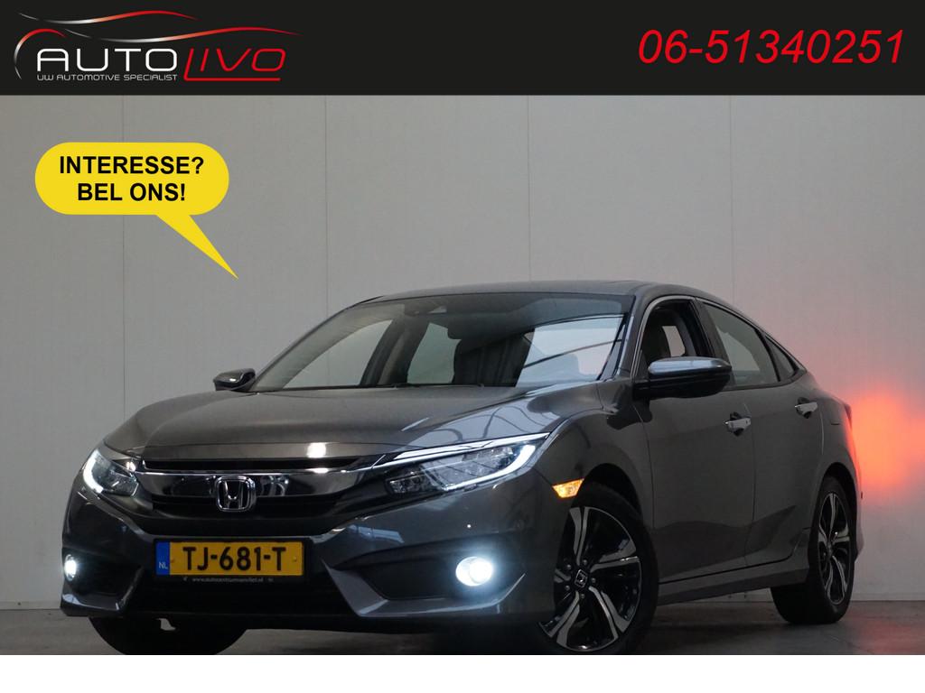 Honda Civic 1.5 i-VTEC Executive NL AUTO! 180 PK! AUTOMAAT!, Auto's, Honda, 4 cilinders, Sedan, Zilver of Grijs, 500 kg