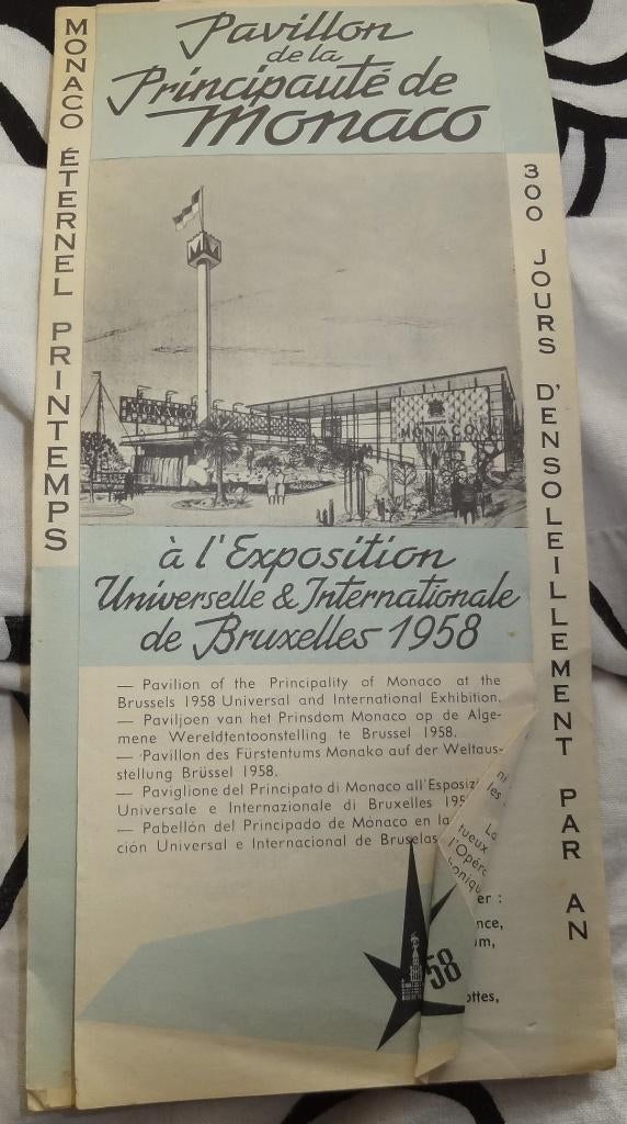 folder bruxelles - Monte-Carlo 1958, Ophalen of Verzenden, Gelezen