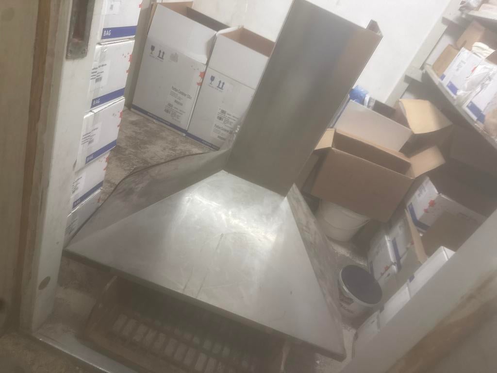 Afzuigkap RVS - Zonder roosters, Witgoed en Apparatuur, Afzuigkappen, Ophalen, Gebruikt, Vrijstaand, Minder dan 200 m³ per uur