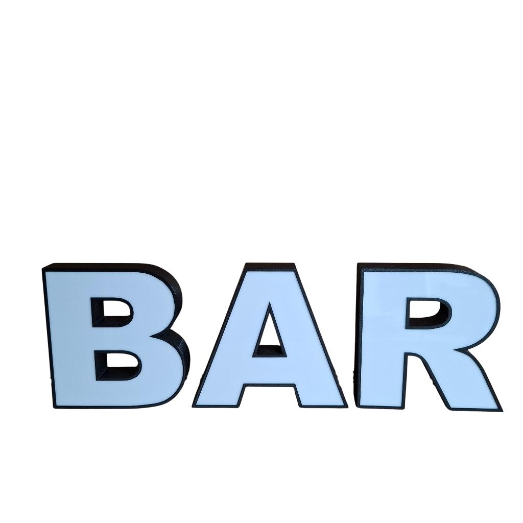 BAR LED Doosletters 26 cm x 80 cm, Verzenden, Zo goed als nieuw, Lichtbak of (neon) lamp