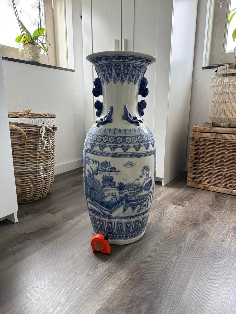 XXL Chinees Porseleinen Vaas  Blauw Wit Decor, Ophalen