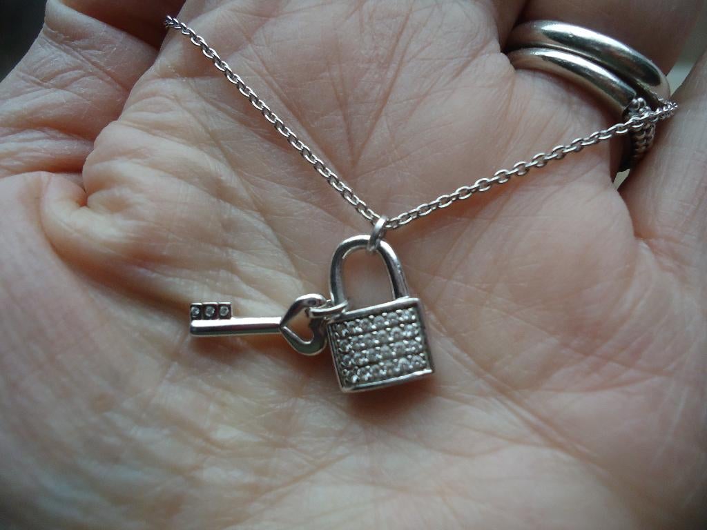 echt zilveren jasseron kettinkje met slot en sleuteltje 45cm, Sieraden, Tassen en Uiterlijk, Kettingen, Ophalen of Verzenden, Zo goed als nieuw