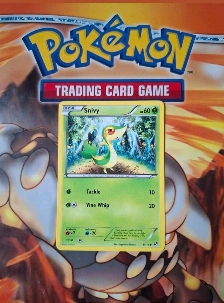 Snivy 1/114 Black&White base set pokemon kaart, Ophalen of Verzenden, Gebruikt, Losse kaart