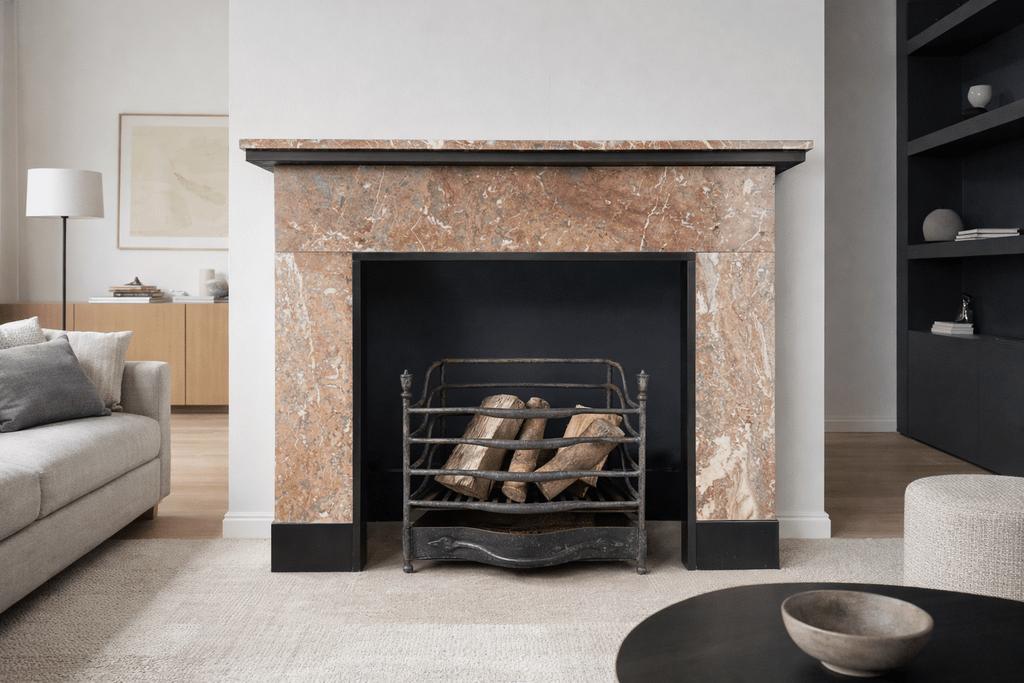 Art deco jaren 20 30 strakke marmeren omloop schouw mantel, Huis en Inrichting, Haarden, Zo goed als nieuw, Ophalen of Verzenden