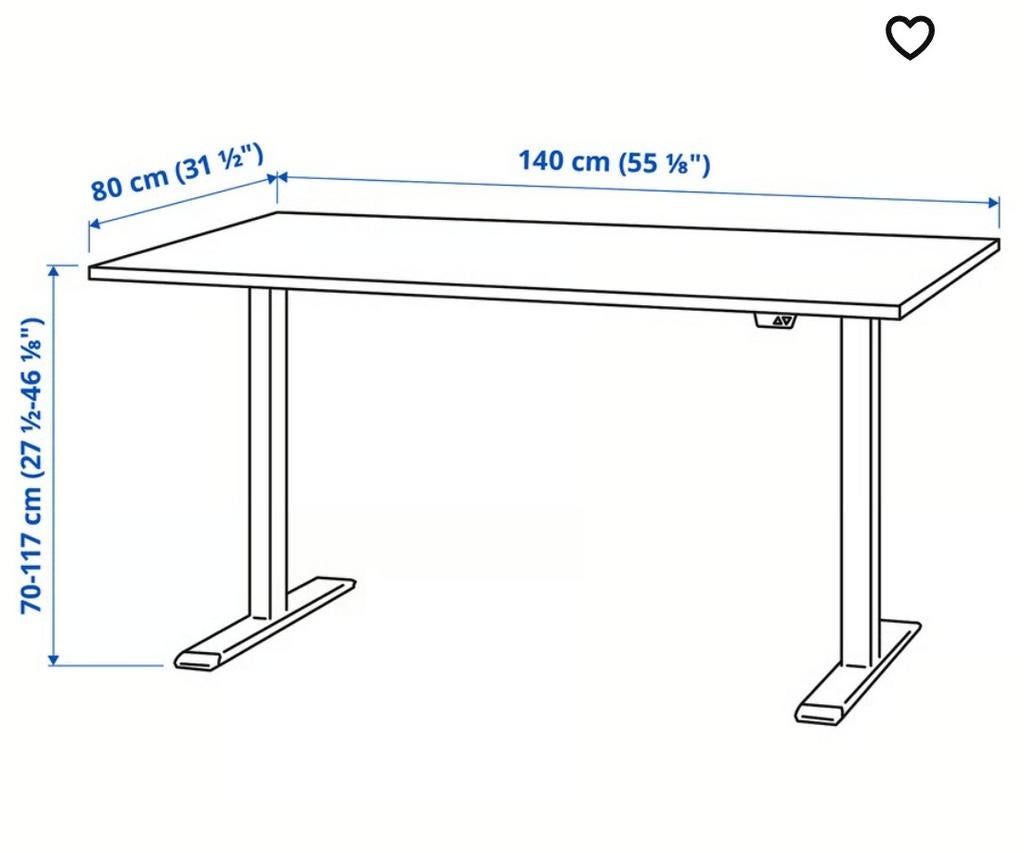 IKEA Rudolf Zit-sta bureau met grijs tafelblad, Huis en Inrichting, Bureaus, Ophalen, Zit-sta bureau, Gebruikt, Spaanplaat of MDF