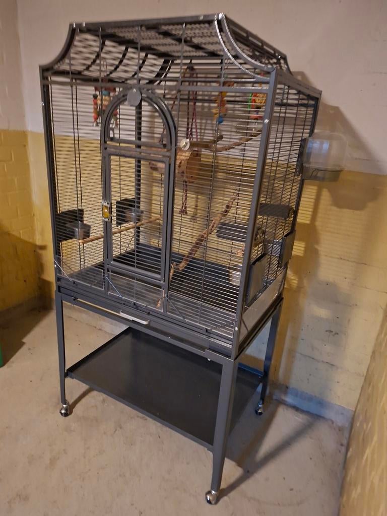 Parkietenkooi "Madeira 3 antiek". €200., Ophalen, Zo goed als nieuw, Metaal, Vogelkooi