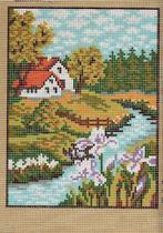 Cado 4 voorbedrukte borduurstramiens, landschappen op=op, Ophalen of Verzenden, Nieuw, Handborduren, Onderdeel of Toebehoren