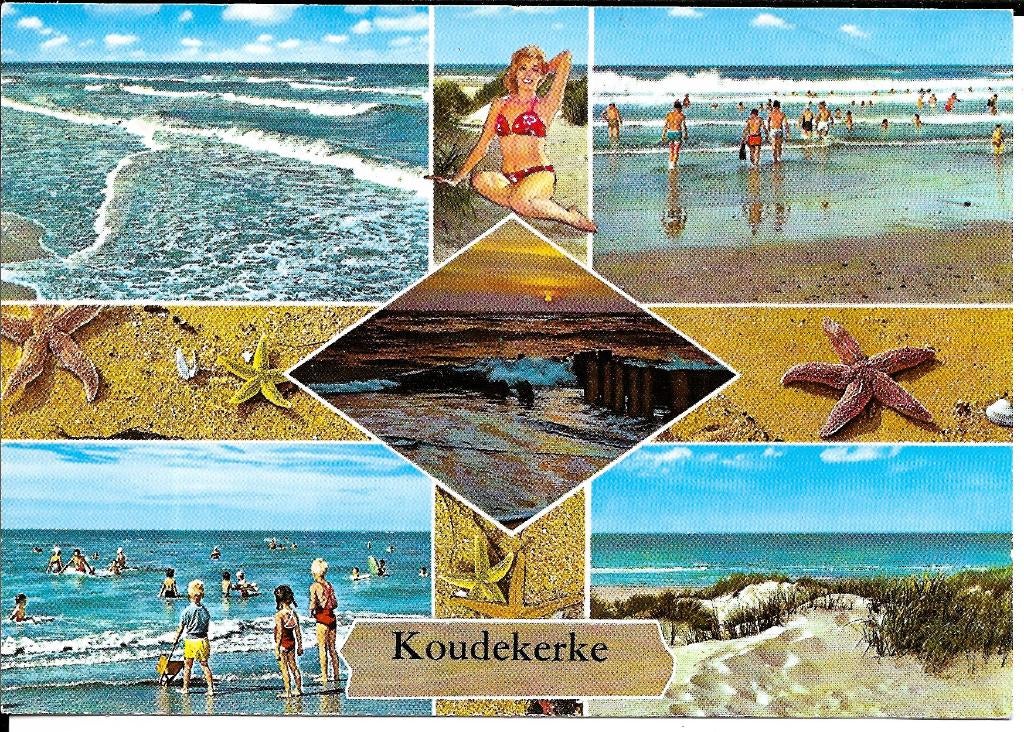 Ansichtkaart	Koudekerke	6-luik, Verzamelen, Ansichtkaarten | Nederland, Verzenden, 1960 tot 1980, Gelopen, Zeeland
