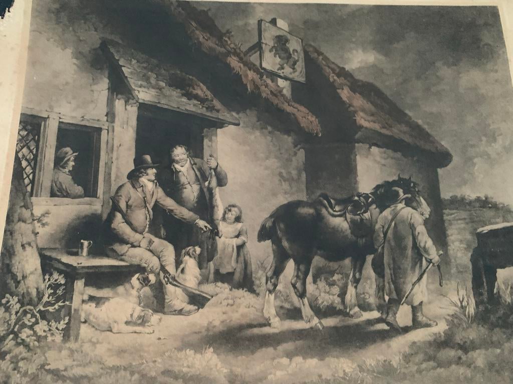 Zeer oud zwart-wit ets Engelse kunstenaar William Ward, Antiek en Kunst, Ophalen of Verzenden, Dagelijks leven, Ets, 1800 - 1899
