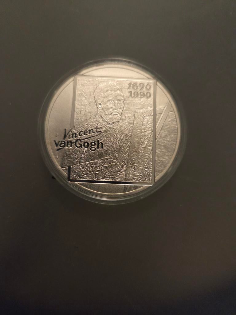 Vincent van Gogh munt 1890-1990, Ophalen of Verzenden, Koningin Beatrix, Euro's, Zilver
