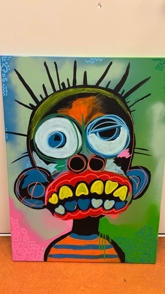 Uniek Graffiti Schilderij - Levendig en Expressief, Antiek en Kunst, Kunst | Schilderijen | Modern, Ophalen of Verzenden
