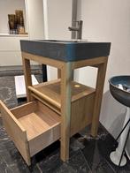 Badmeubel 60cm staand massief eiken nu €650 afhaal showmodel, 100 tot 150 cm, Nieuw, Wastafelkast, 25 tot 50 cm