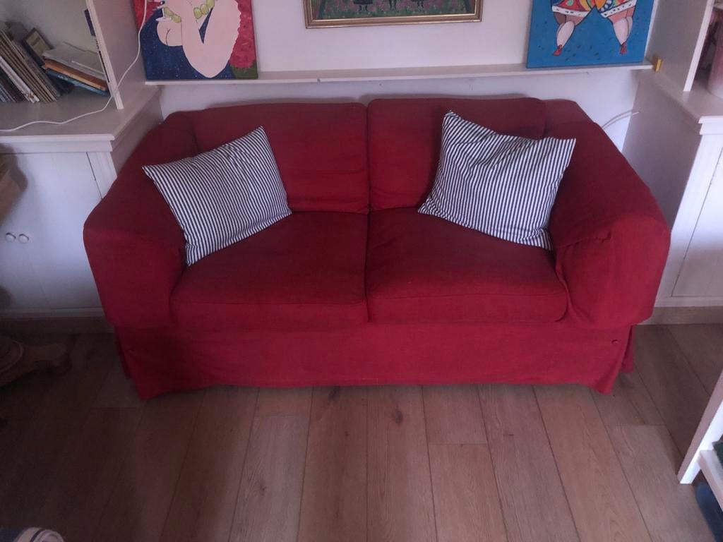 Gratis rode zitbank (1.60x80x70) in prima staat - Heiloo, Huis en Inrichting, Banken | Bankstellen, Ophalen, Gebruikt, 150 tot 200 cm