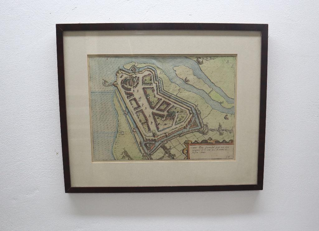 Antieke kaart / gravure Geertruidenberg, Ophalen of Verzenden