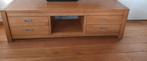 Eiken TV-kast met lades en open vak, Ophalen, Gebruikt, 150 tot 200 cm, Onbekend
