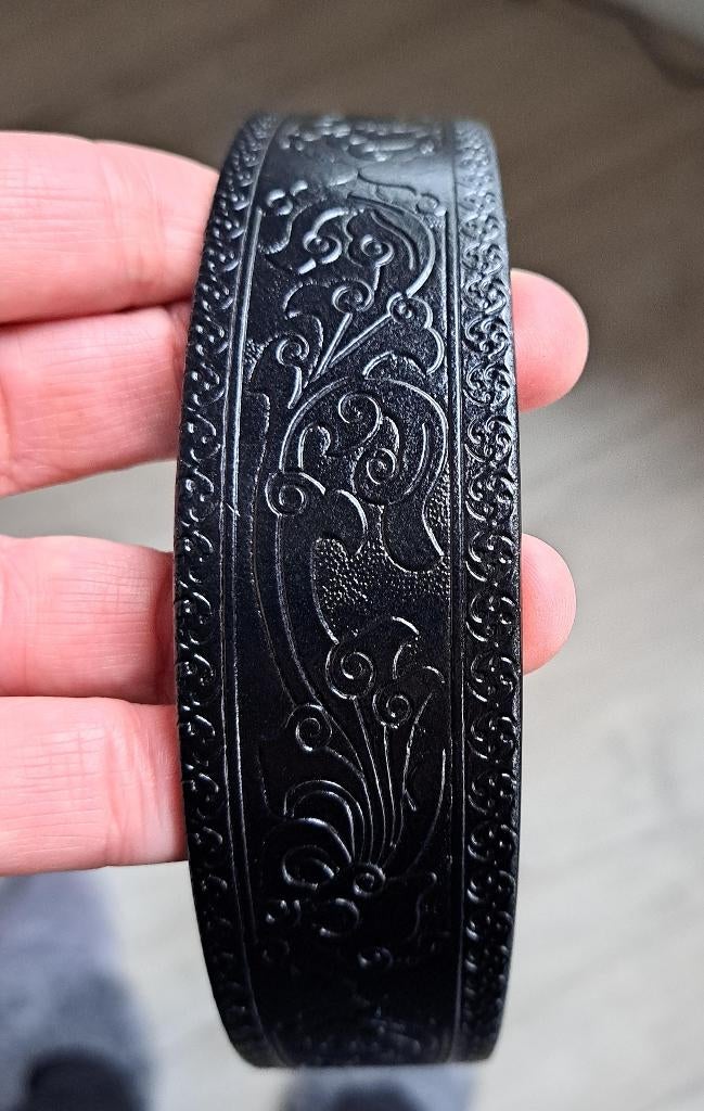 Leren riem zwart 110 cm, Nieuw, Riem of Ceintuur, Echt leder, Zwart
