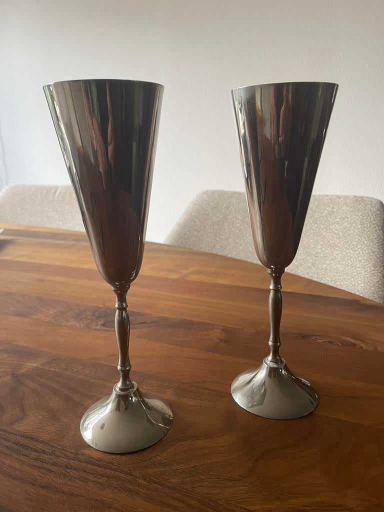 Verzilverde wijngoblet, Antiek en Kunst, Antiek | Goud en Zilver, Ophalen of Verzenden