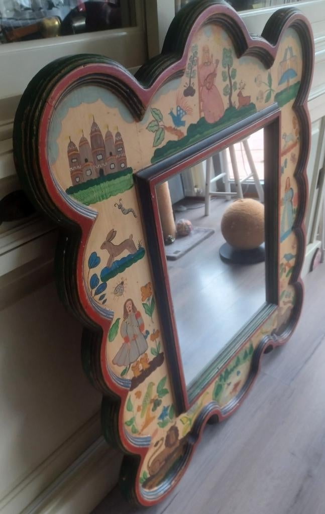 Grote Prinsessen spiegel Spaans handgemaakt, Antiek en Kunst, Ophalen, Rechthoekig