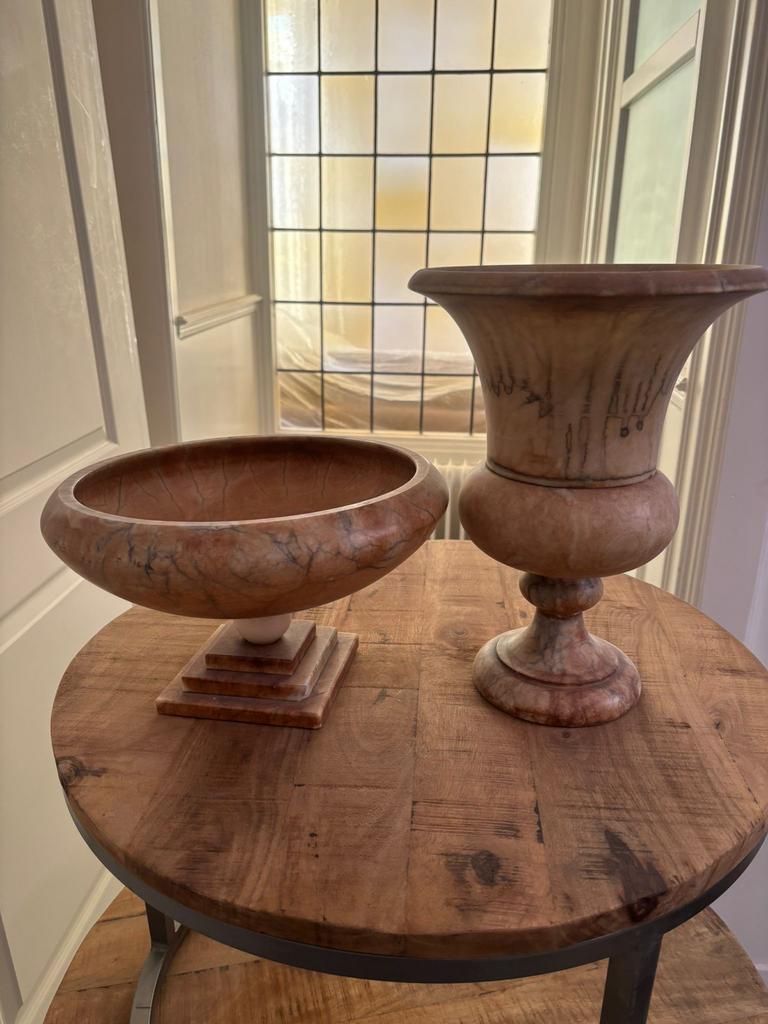 Marmeren Vaas en Fruitschaal Set, Ophalen