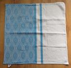 Mooie oude katoenen theedoek blauw wit geweven, Ophalen of Verzenden