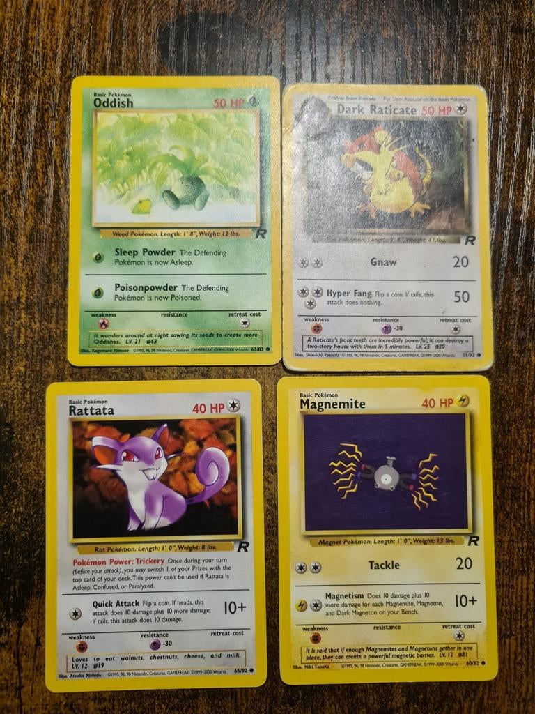 14 verschillende pokemon team rocket kaarten, Ophalen of Verzenden, Gebruikt, Meerdere kaarten