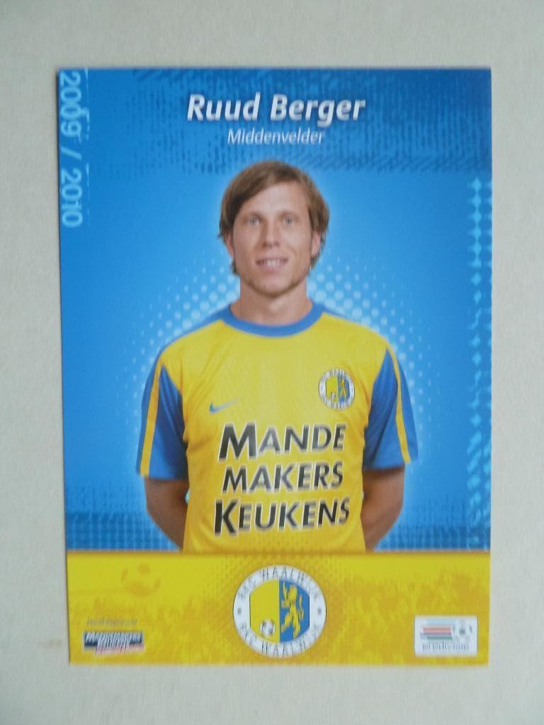 Spelerskaart. Ruud.Berger  RKC Waalwijk  2009/2010, Ophalen of Verzenden, Zo goed als nieuw, Overige binnenlandse clubs, Spelerskaart