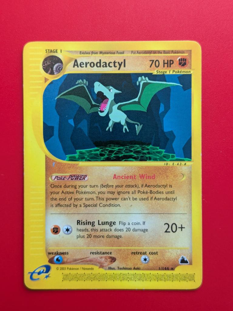 Pokémon kaart (Vintage) - Aerodactyl [Engels], Ophalen of Verzenden, Zo goed als nieuw, Losse kaart