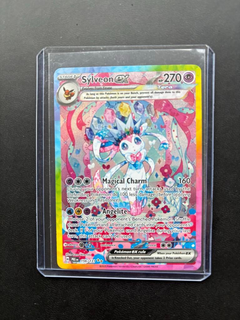 Sylveon ex 156/131 Prismatic Evolutions Pokémon Kaart, Ophalen of Verzenden, Zo goed als nieuw
