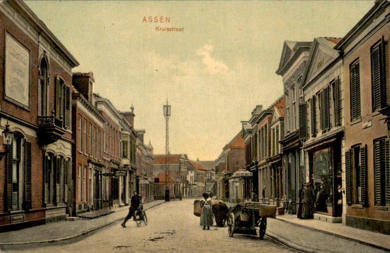 Assen - Kruisstraat, Ophalen of Verzenden, Voor 1920, Gelopen, Drenthe
