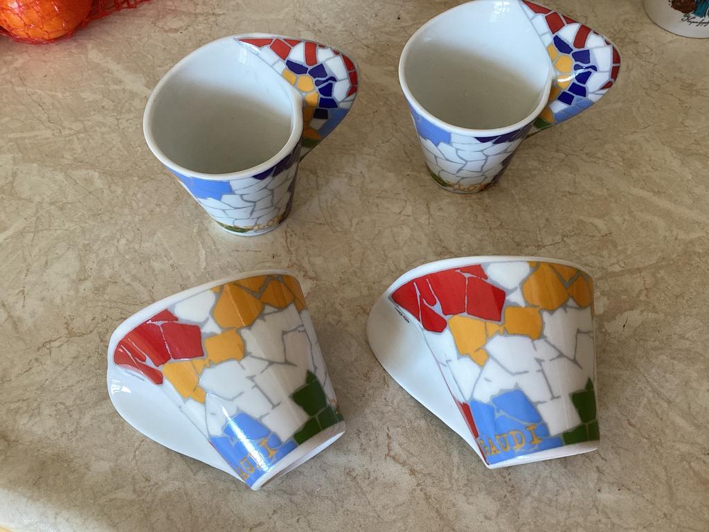 Gaudi espresse kopjes hoog 6.5 cm // 4x, Ophalen of Verzenden