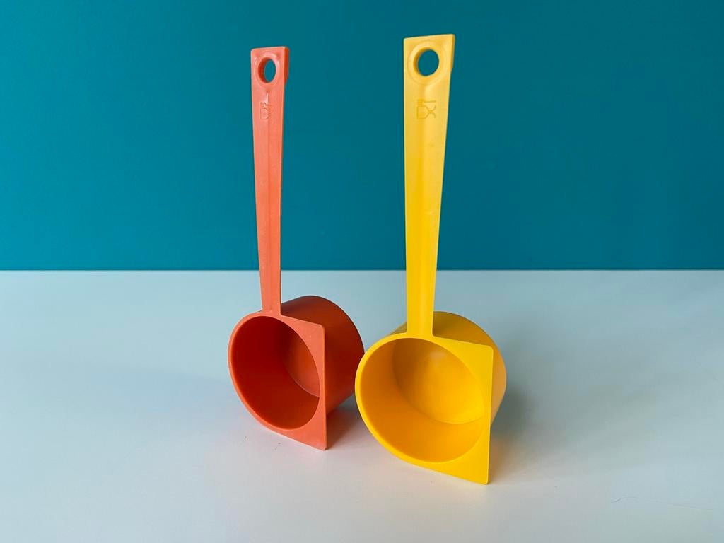 Tupperware maatlepels geel en oranje, Huis en Inrichting, Keuken | Tupperware, Ophalen of Verzenden, Gebruikt, Geel, Overige typen