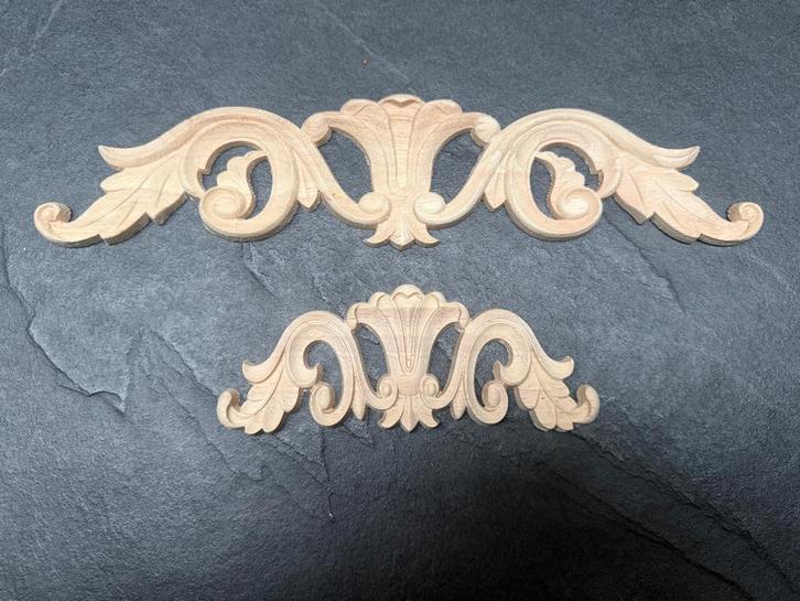Brocant houtsnijwerk ornament applique console 2 maten, Huis en Inrichting, Woonaccessoires | Overige, Nieuw, Ophalen of Verzenden