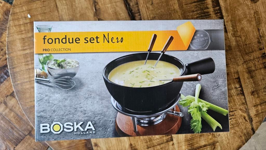Boska Fondue Set Nero - Nieuw, Witgoed en Apparatuur, Fonduesets, Ophalen, Nieuw, Brander, Fondueset