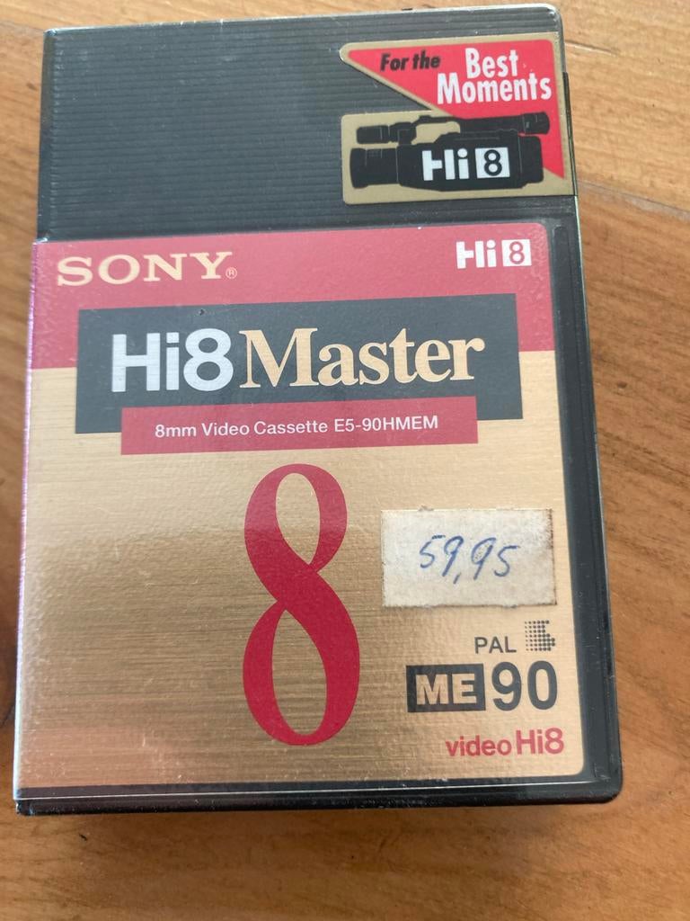 Sony Hi8 Master 8mm Videocassette E5-90HMEM PAL ME 90, Ophalen of Verzenden, Nieuw