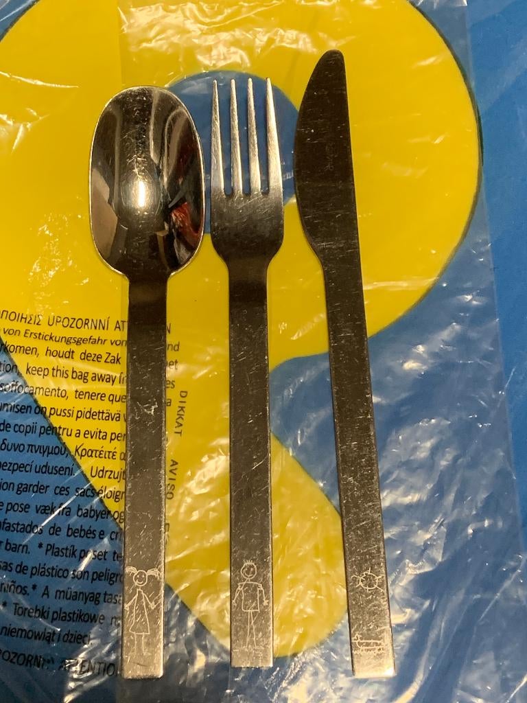 kinderbestek, Huis en Inrichting, Keuken | Bestek, Ophalen of Verzenden, Zo goed als nieuw, Rvs of Chroom, Vaatwasserbestendig