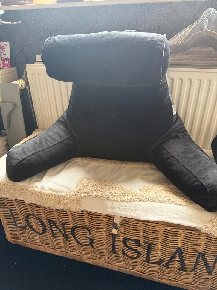 Relax kussen met extra rol en handige zijzakken, Huis en Inrichting, Woonaccessoires | Kussens, Zo goed als nieuw, Zwart, Overige vormen