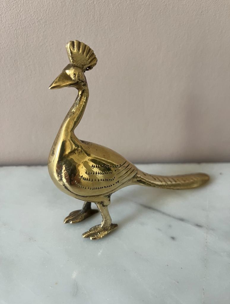 Prachtig Vintage Messing Pauwenbeeldje, Verzamelen, Beelden en Beeldjes, Ophalen of Verzenden, Zo goed als nieuw, Dier